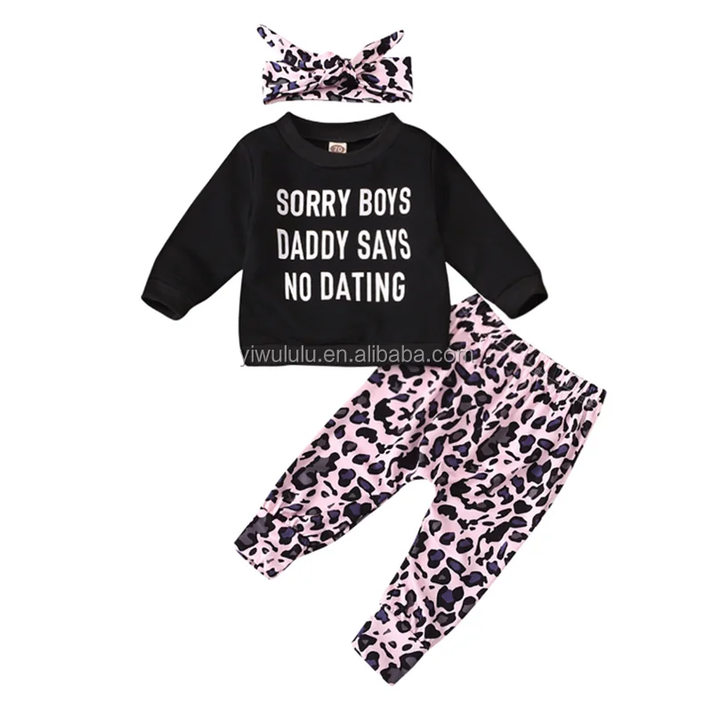 

Popular Cute Girl Suit Printed Leopard Print Set Children's Cotton Comfortable Outfit RTS, Picture
