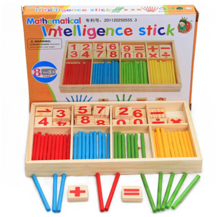 Kids Wood Mathematics Toy Children Wooden Counting Stick Calculation Math Toys Early Learning Counting Rods Educational Toy