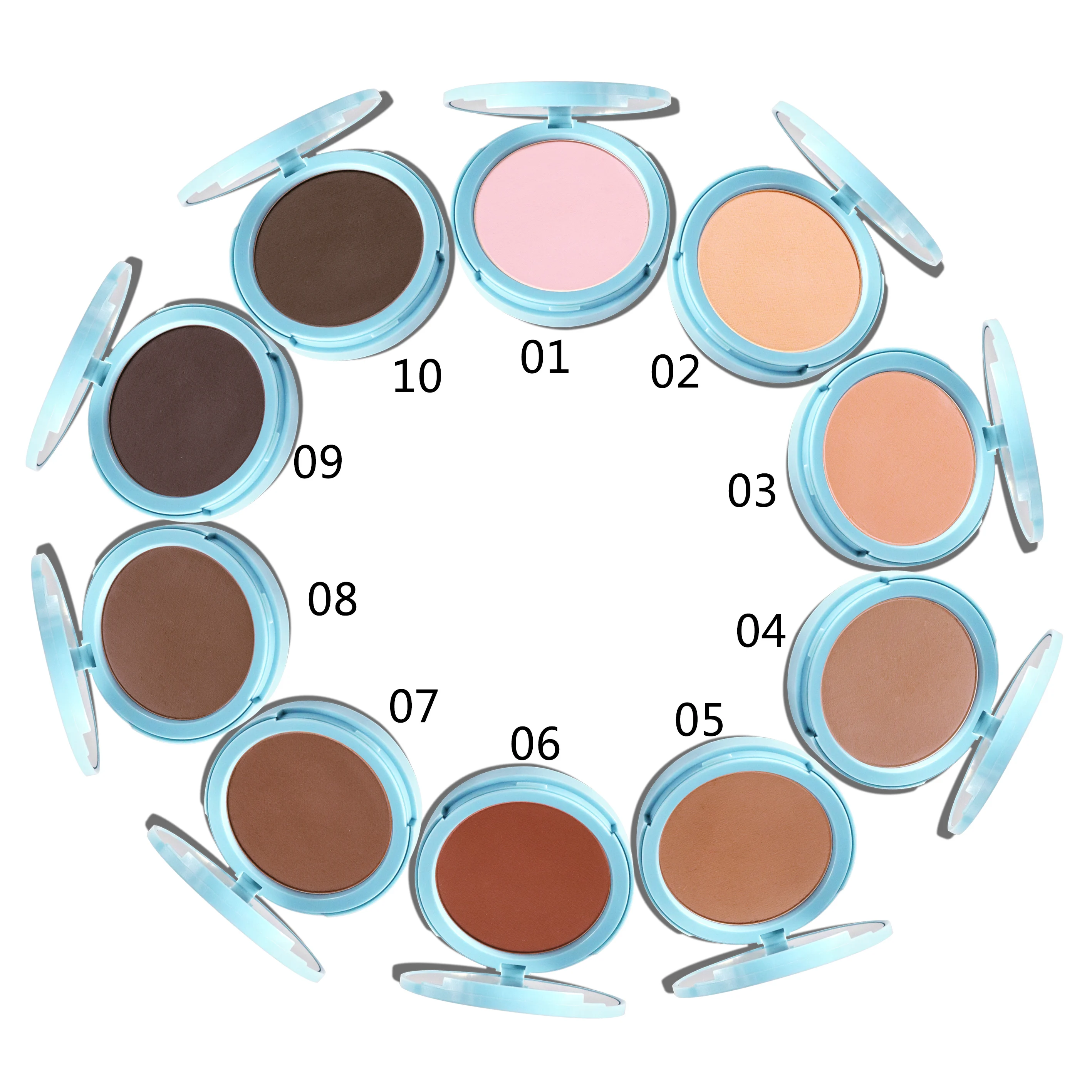 

OEM Waterproof Matte Bronzer Powder Natural Contour Face Foundation for Dark Skin Tone Matte Pressed Powder for Makeup