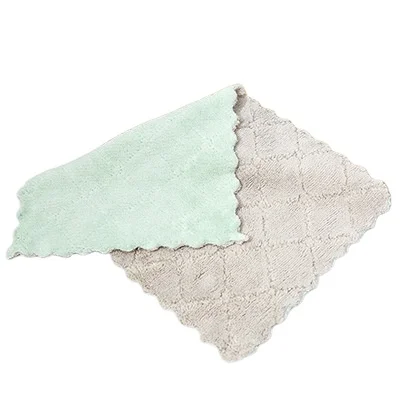 

Lace water-absorbing non-stick oil dish towel double-sided color dish cloth