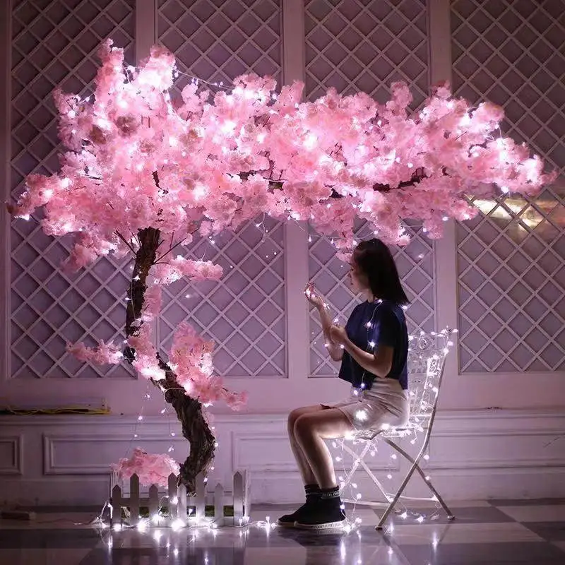 

5ft Fake Tree Wedding Decoration Table Centerpiece Ornament Silk Flowers Artificial Cherry Blossom Tree for Indoor Hotel Home