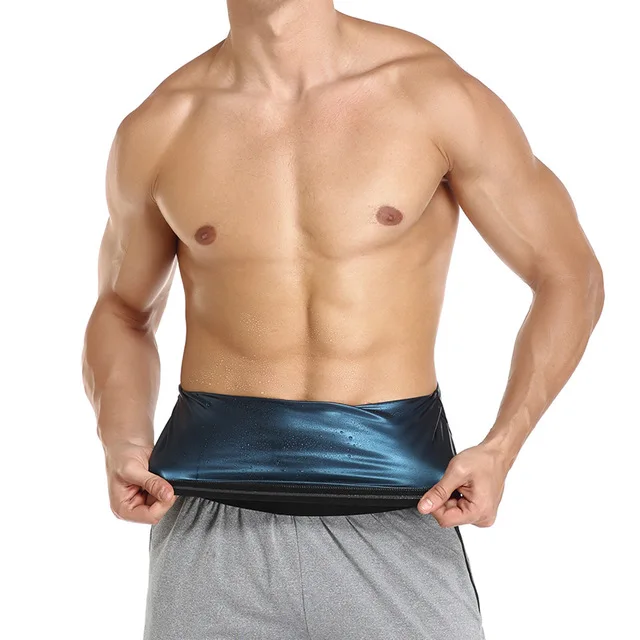 

Sauna Waist Trimmer Belly Wrap Workout Sport Sweat Band Abdominal Trainer Weight Loss Body Shaper Tummy Control Slimming Belt, Black&blue