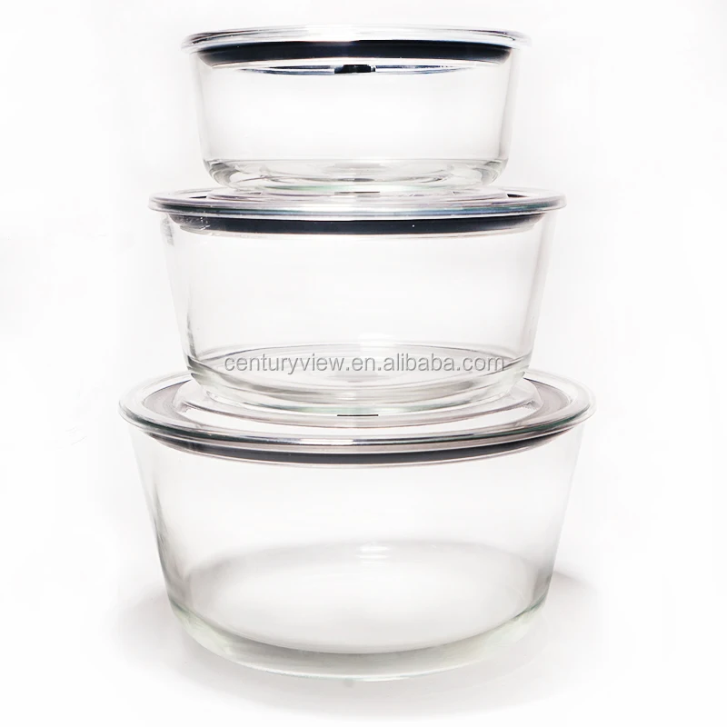 Round High Borosilicate Pyrex Heat Resistant Vaccum Glass Food