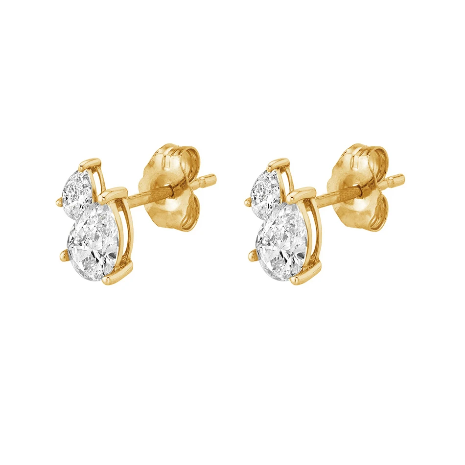 

fashion jewelry wholesale 18k gold plated jewelry 925 sterling silver cubic zircon teardrop stud earrings for women