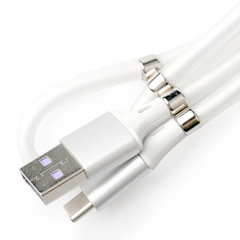 

self winding redesigned portable easy coil charging cable supercalla magnetic, White