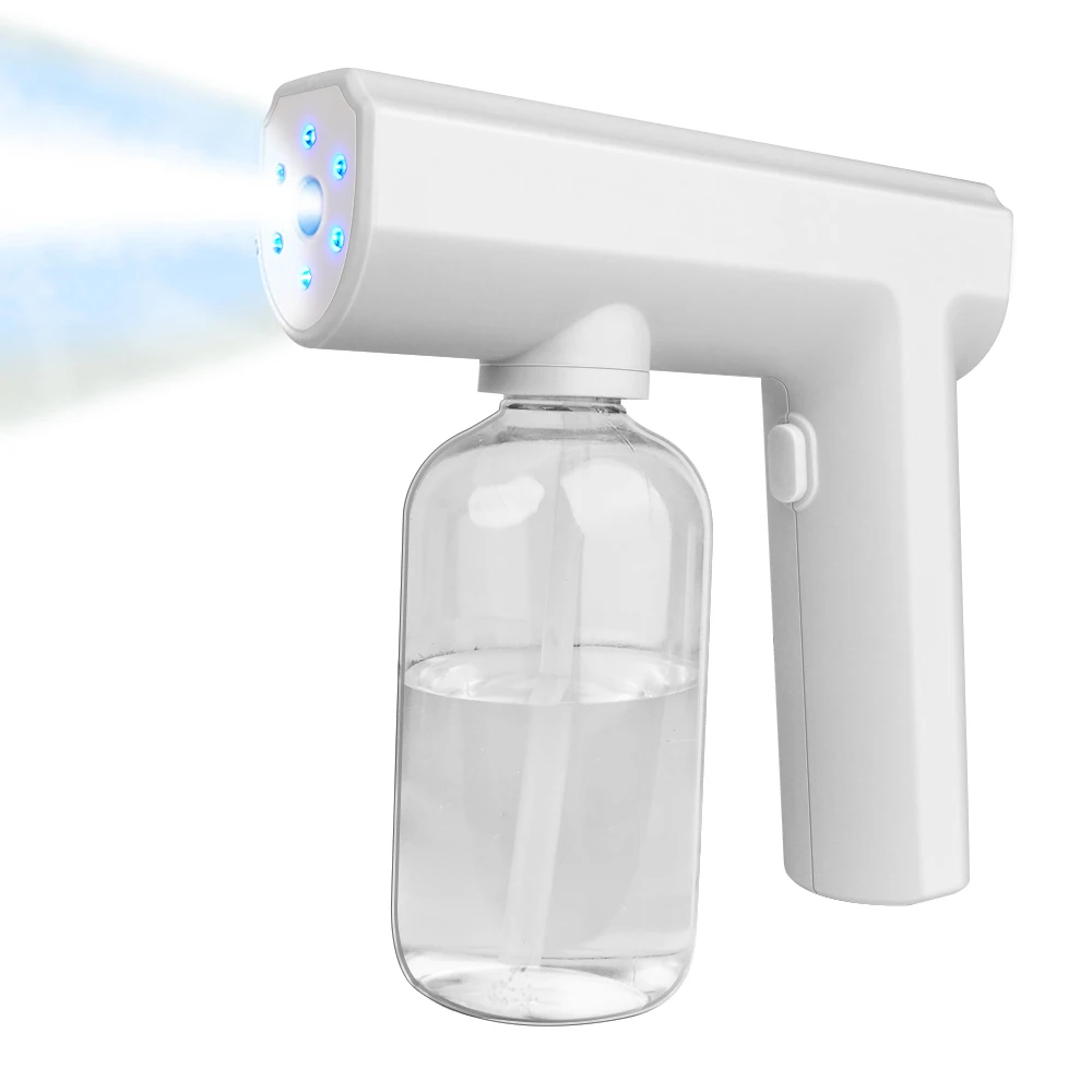 

Portable Handheld Rechargeable Mini Nano Sprayer Gun with Blue Light, White, black