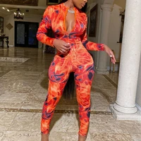 

FS2420B Women Printing colorful sports Jumpsuit 2020 Spring