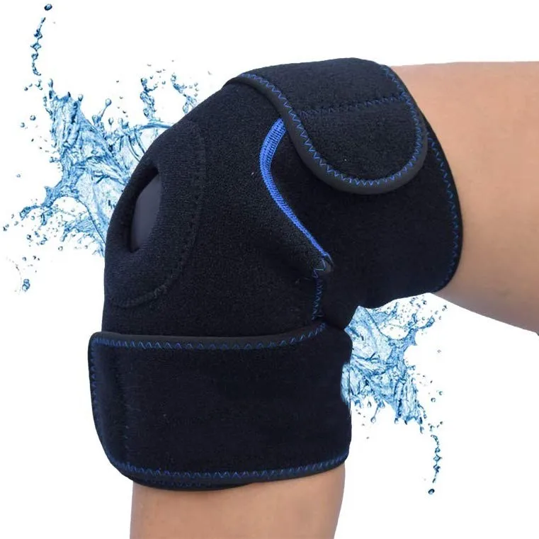 Knee Ice Pack Wrap Support For Injuries Adjustable Hot Cold Therapy Gel