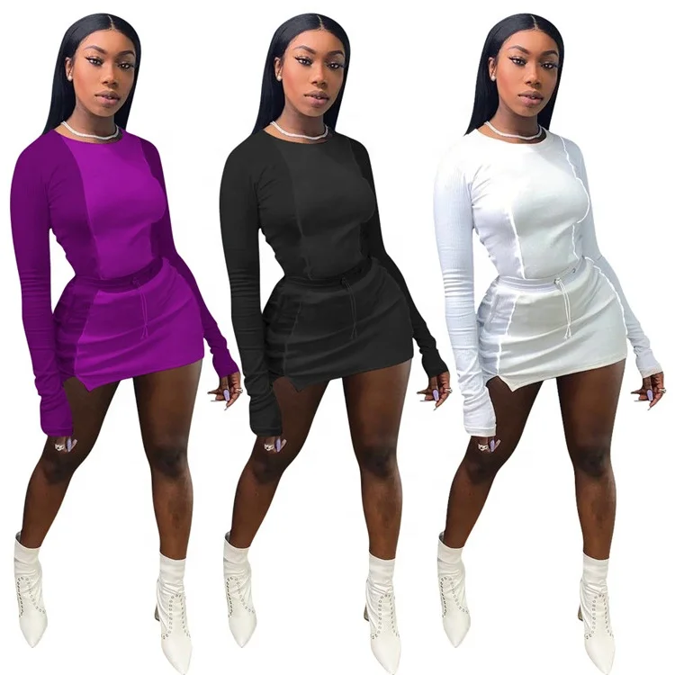 

YD - MN038 Latest design autumn clothing 2020 solid color women dresses casual