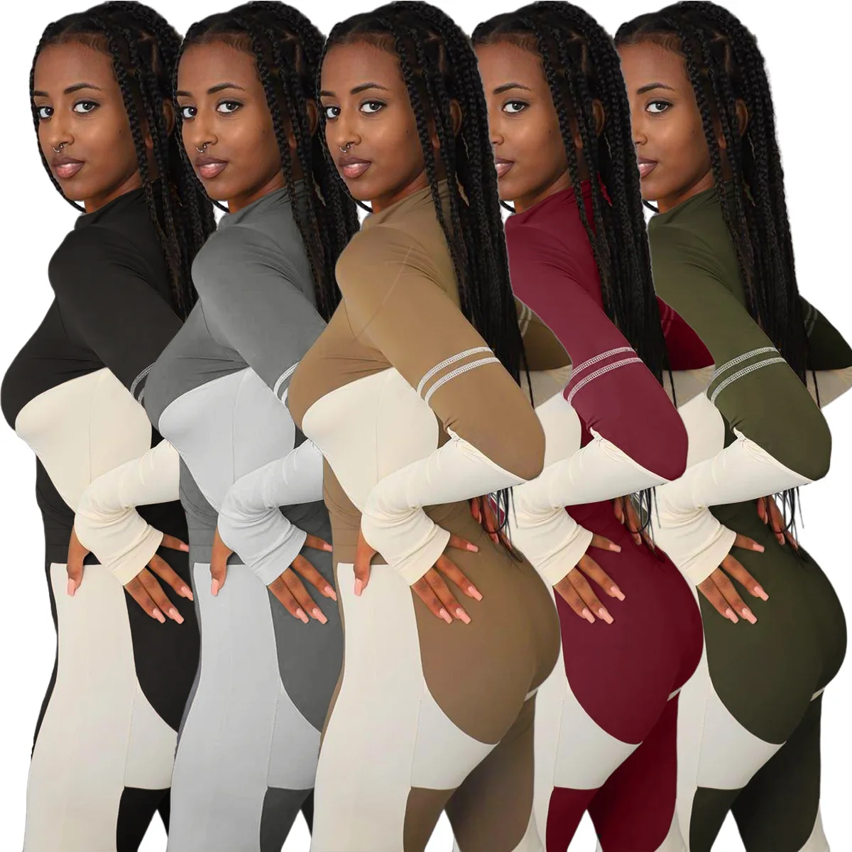 

2021 New Arrivals Spring Tracksuit Outfit Sets 2 Two Piece Pants Set Women Clothing, Pictures colors