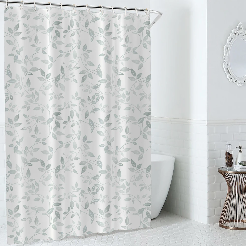 

i@home waterproof leaves shower curtain hooks rings custom digital printing, As picture show