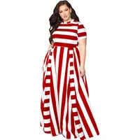 

Stylish Women Short Sleeve Summer Casual Plus Size Evening Dress