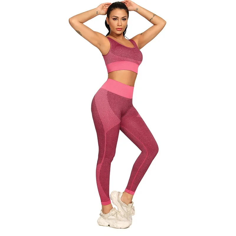 

seamless gym workout yoga sports clothes custom logo women sports bra leggings set