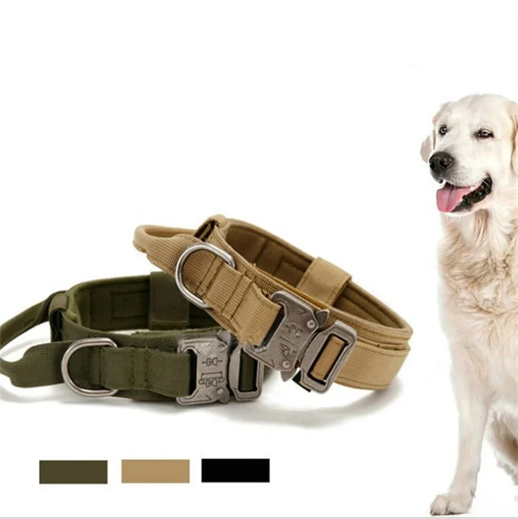

1.5 inch circle outdoor traction pet collar military dog collar medium and large dog training dog collar, Red, blue, black, rose red, brown, smoke green, camouflage