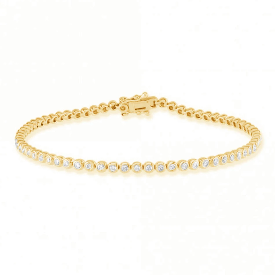 

high quality 14k gold vermeil fashion jewelry 925 sterling silver classic tennis bracelet for women