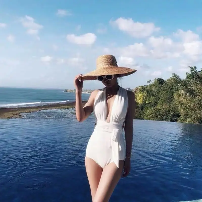 

YZ-0307 Ins Backless Contracted Wind One-piece Bikini Girl One Piece White Classy Sexy Bikini Swimsuit 2021