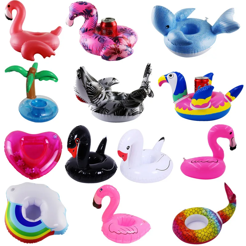 

2021 New Style Swimming pool inflatable cup holder water pool float toys Swimming Ring Party Cup holder pool float