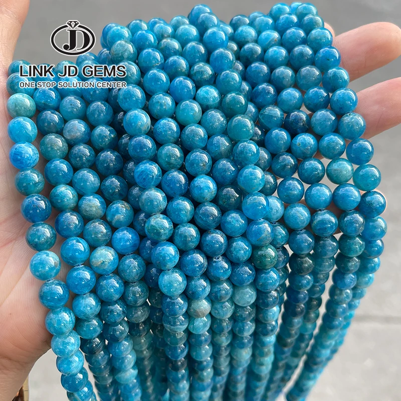 

JD Wholesale High Quality Round Loose Gemstone Beads 4mm 6mm 8mm 10mm 5A Natural Apatite Beads For Jewelry Making DIY Bracelet