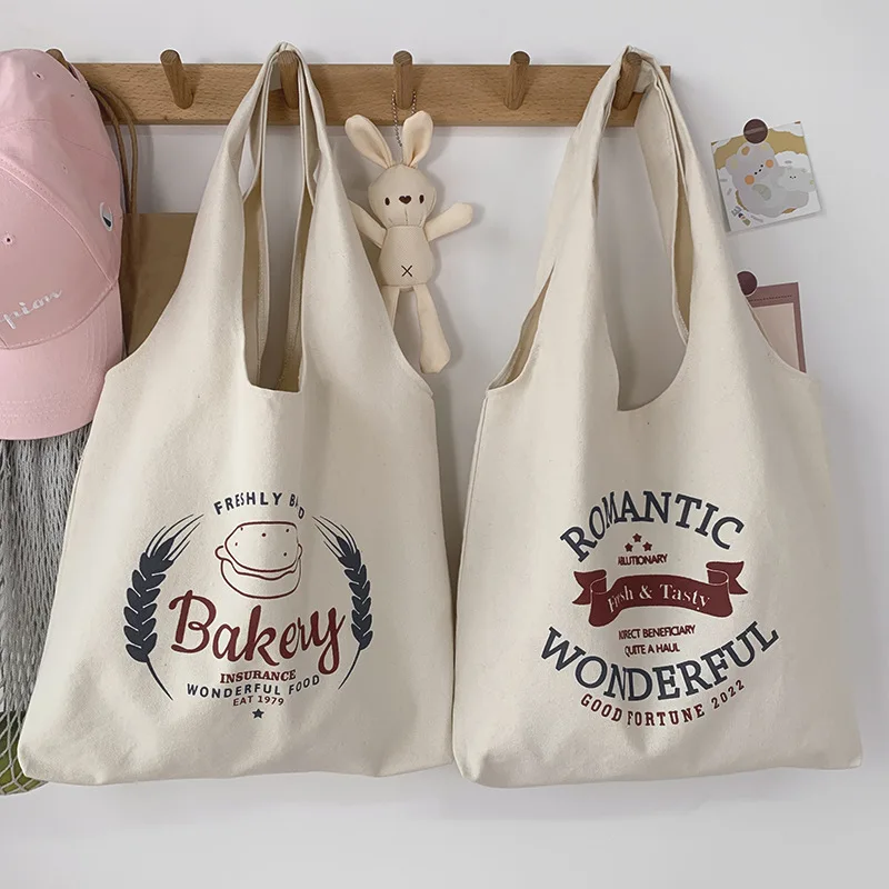 

2021 summer custom fashion Canvas bag woman's single shoulder large capacity vintage bag wholesale, Customized color