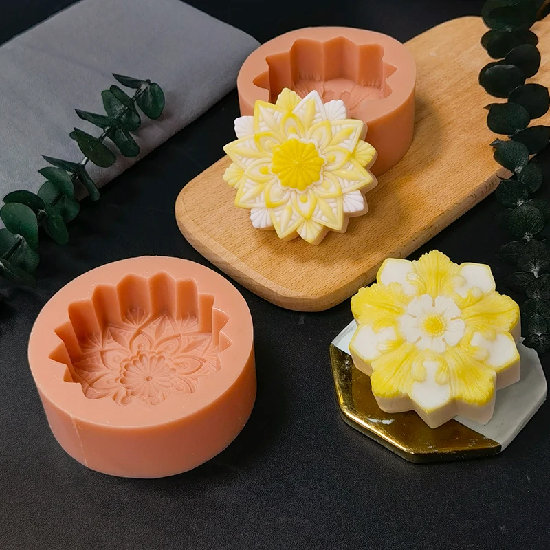 

DUMO Polygonal Pattern Soap Silicone Mold DIY Handmade Soap Candle Gypsum Decorative Mould Home Decor
