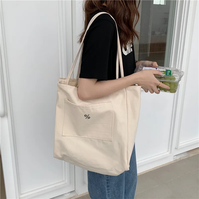 

Eco-friendly Ecological Portable Canvas Cotton Shopping Tote Bag with Handle