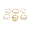 VRIUA New Jewelry Gold Alloy Micro-Encrusted Sun Ring 6 Piece Set Ring Wholesale