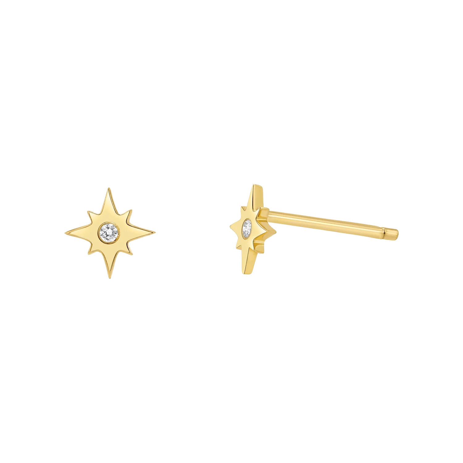 

Fashion design star style S925 sterling silver plated 18k gold woman Diamond Starburst Stud Earrings