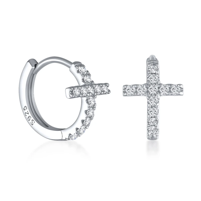 

ROXI Hot sale S925 sterling silver geometric cross diamond earrings