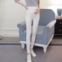 

Maternity dress spring and autumn new candy color nine points stretch stomach lift pants Slim thin feet pencil leggings
