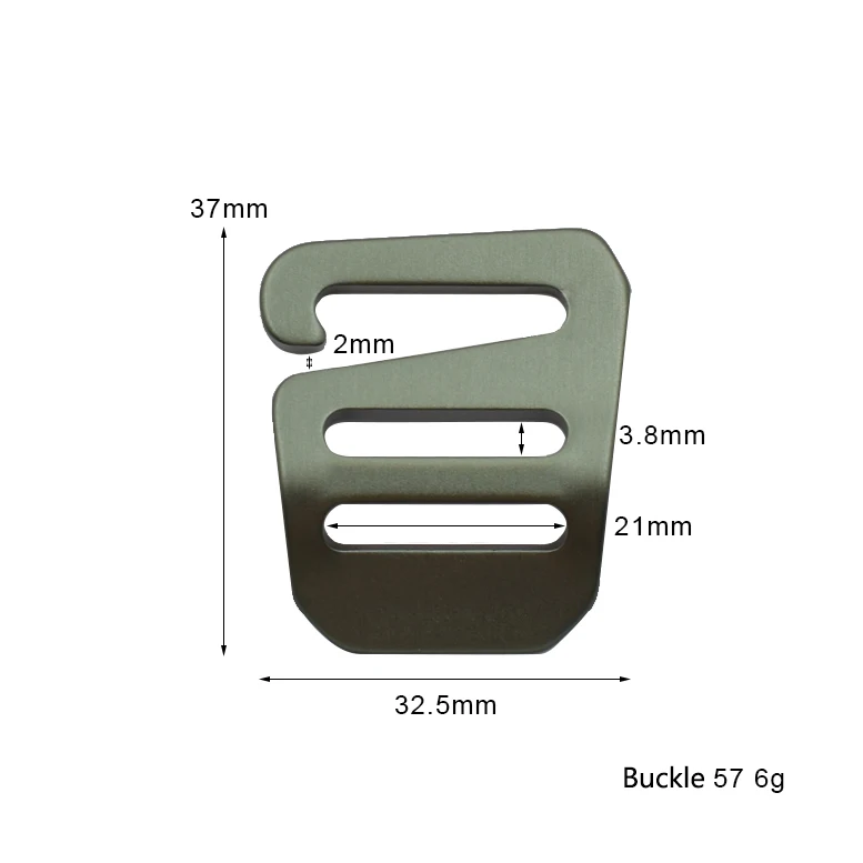 

custom size Anodized aluminum outdoor G hook buckle bag buckle for backpack, Customized