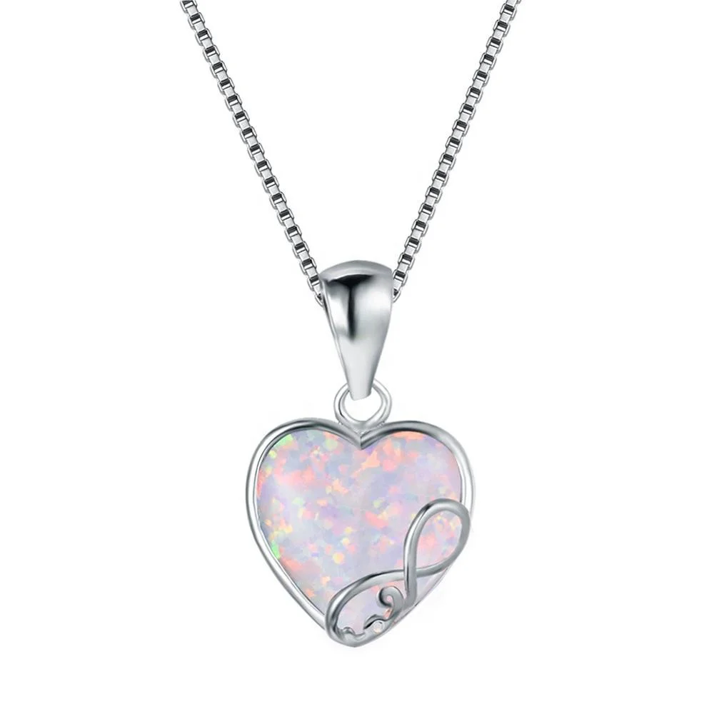

Competitive price gemstone pendant high quality opal heart necklace