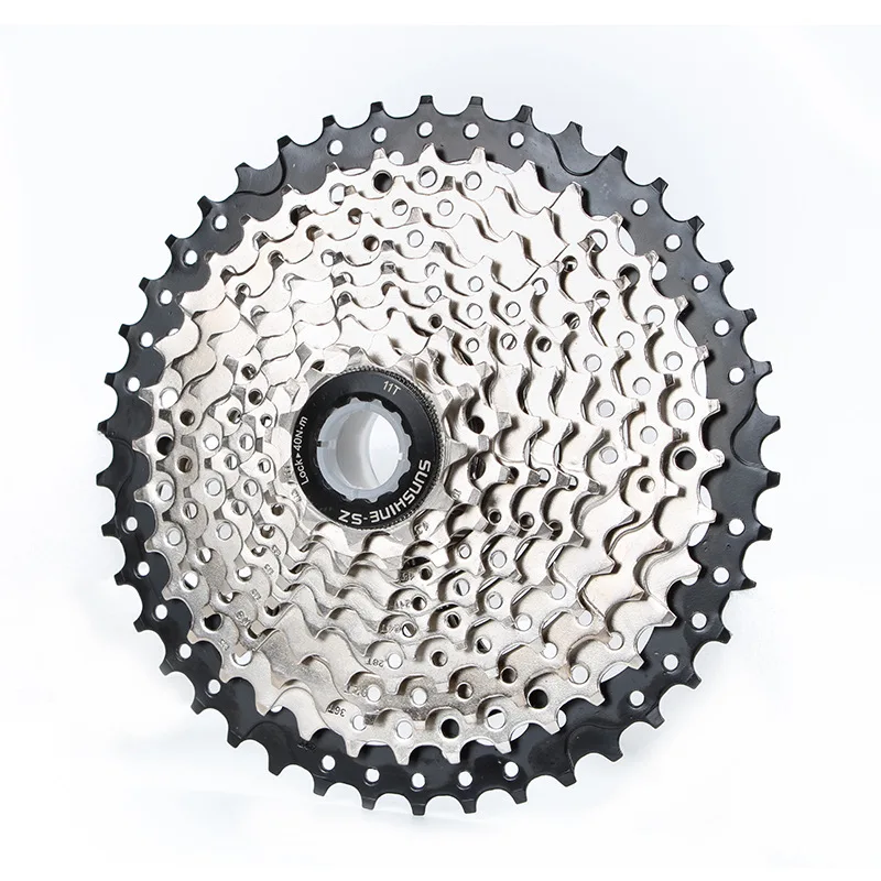 

Mountain bike flywheel 8 9 10 11 speed 36 40 42 46 50 52T variable gear cassette, Silver/silver black/black