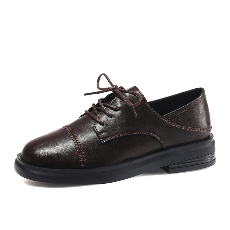 

Women Leather Lace up Oxfords Dress Shoes for Ladies, Brown/black/beige