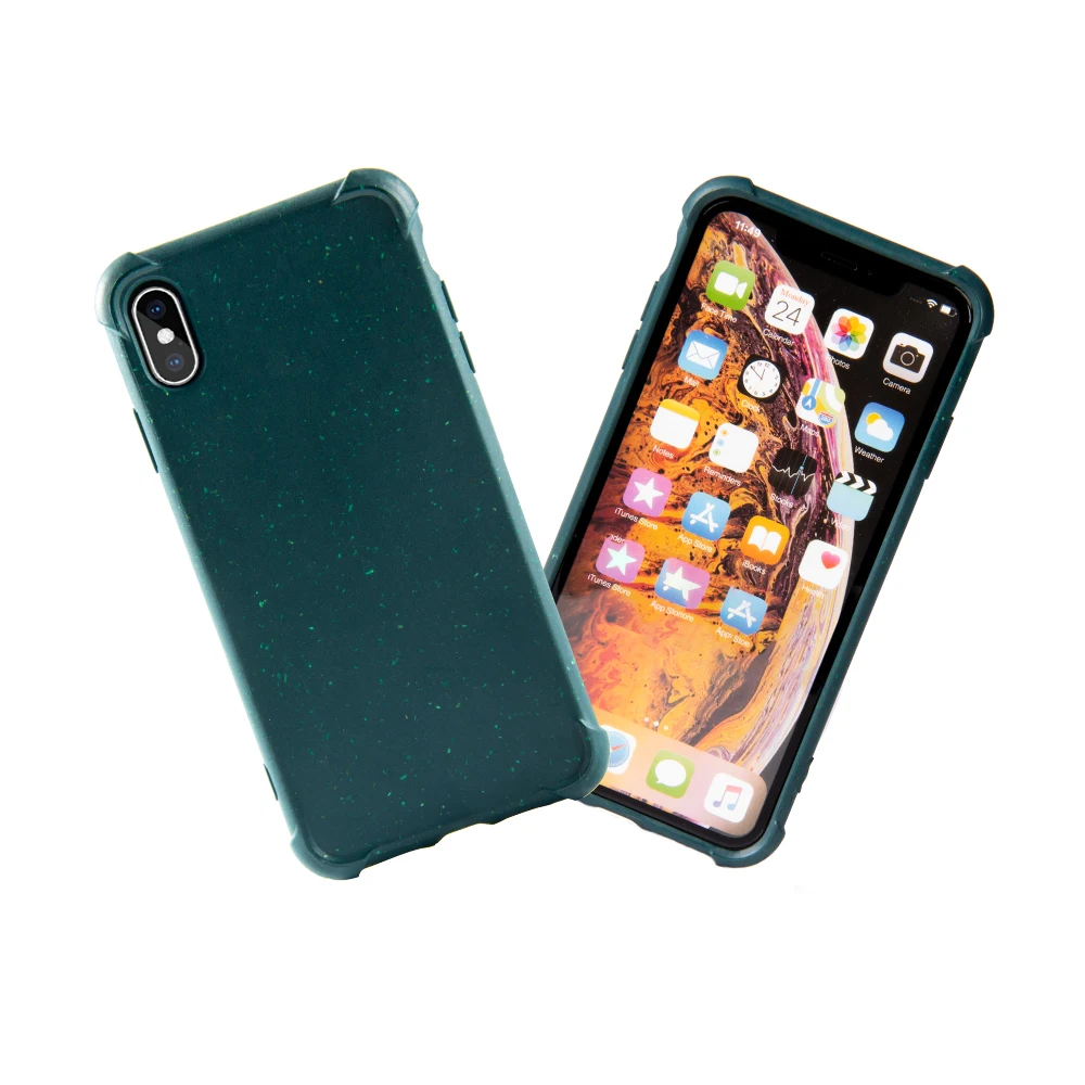 

100% Biodegradable raw Material Eco friendly Phone Case bumbpers in the corners for iphone 12 pro, 3 colors