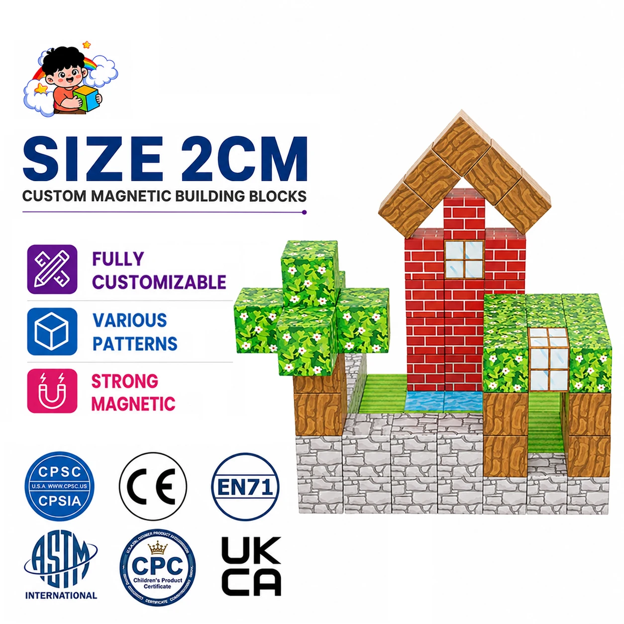 93pcs Plastic Magnetic Building Cubes Set for Boys Girls Ages 3+ Educational Toys DIY STEM Sensory Toy Certified Safe