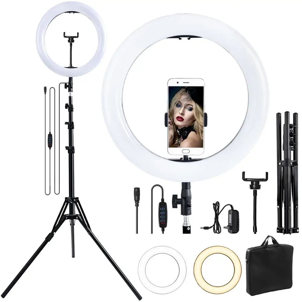 

14 inch Led Ring Light Photographic lighting Lamp for selfie tikto tik tok makeup live Ringlight with Tripod Stand For Phone