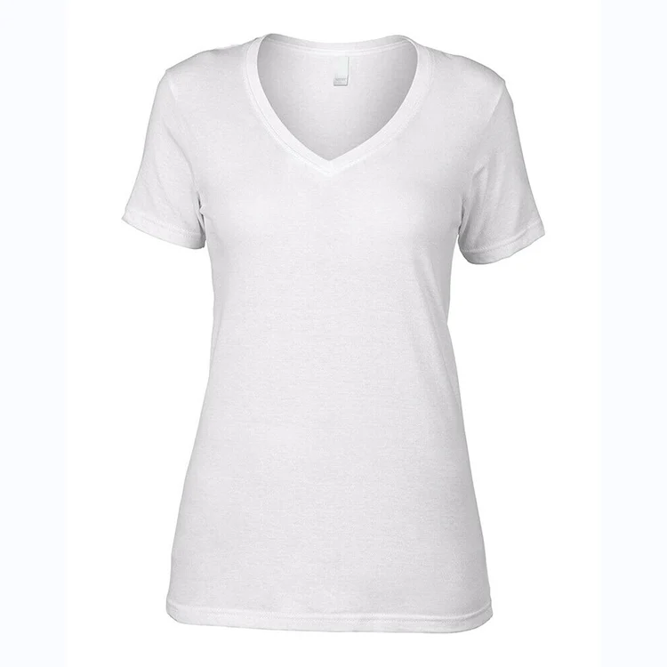 Wholesale Womens Deep V Neck Plain No Brand T Shirts Ladies High ...