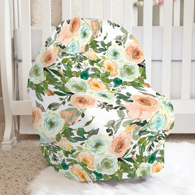 

high quality multi-use sunshine proof floral design infant car seat canopy