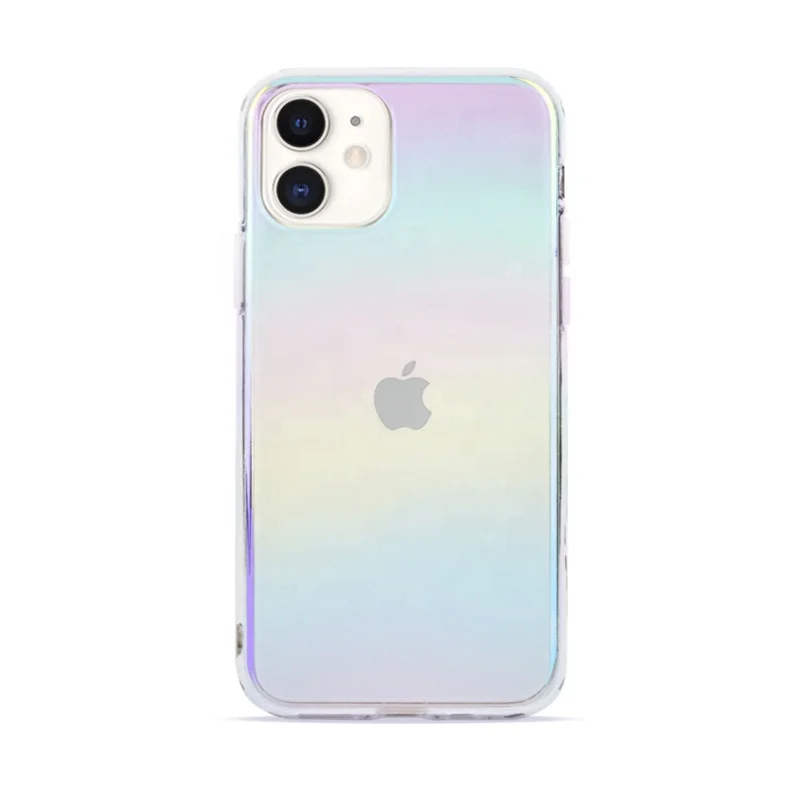 

Phone Case for iPhone Iridescent Holographic Rainbow Phone Cover Color Changing for iPhone 7 8 Plus XR X Max 11 Pro 12 Mini