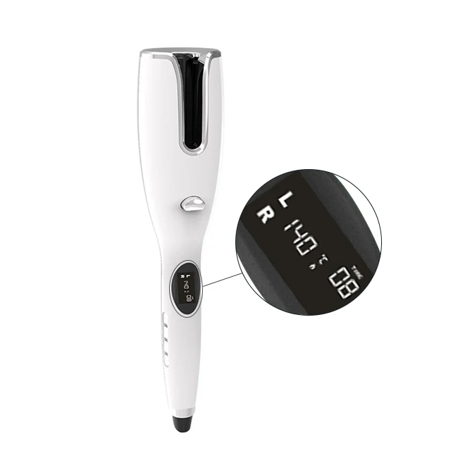 

Private label professional 360 big deep waver hair curler automatic hair rotating curling iron, White, black