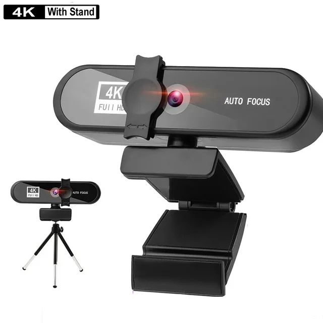 

Newest 4K Webcam With Cover, Full HD Autofocus 360 Degree Rotation 30fps 1080p 2k 4k Usb Camera HD Mic Webcam