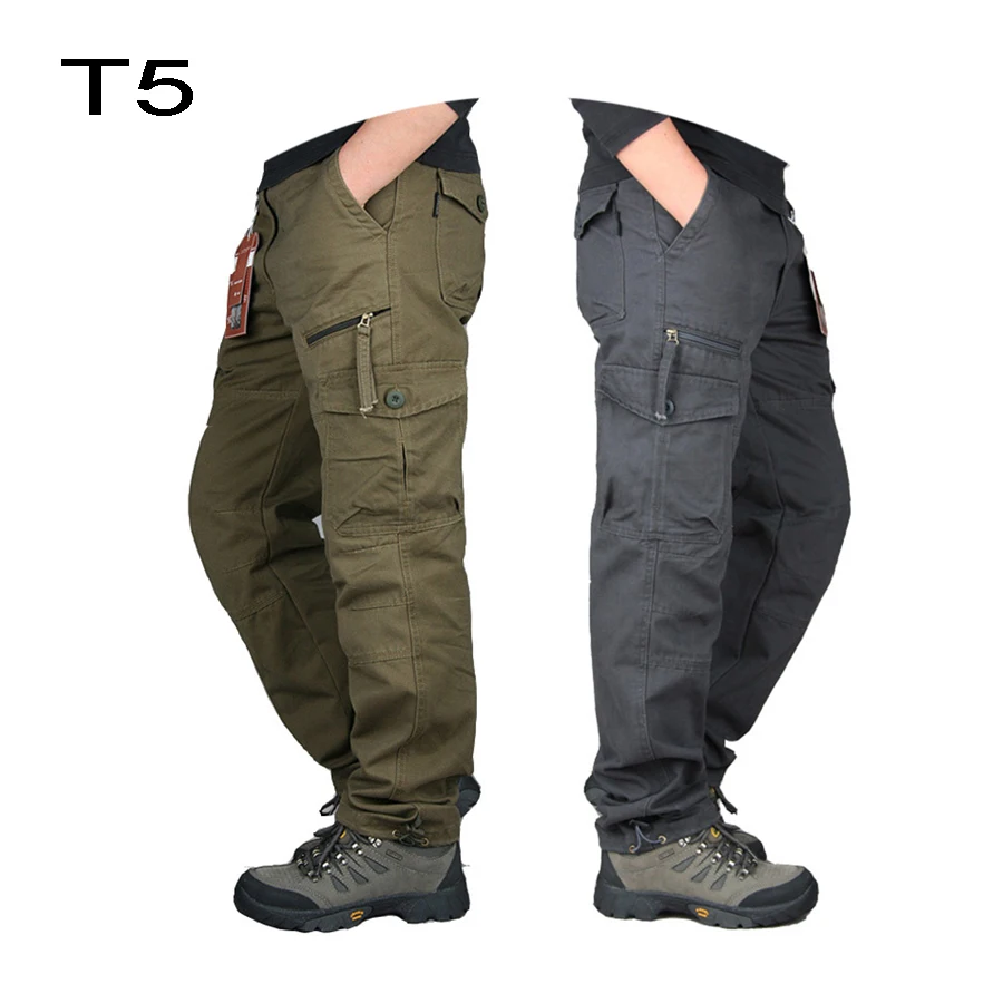 

T5 Men's Cotton Military Tactical Pants Army Fans Combat Pant Hiking Hunting Multi Pockets Safari Cargo Worker Pant