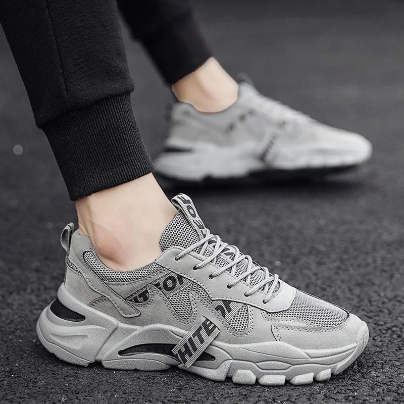 
Thick Bottom Mens Casual Shoes Sneakers Lace-Up Luxury Sports Cotton Fitness Shoes 