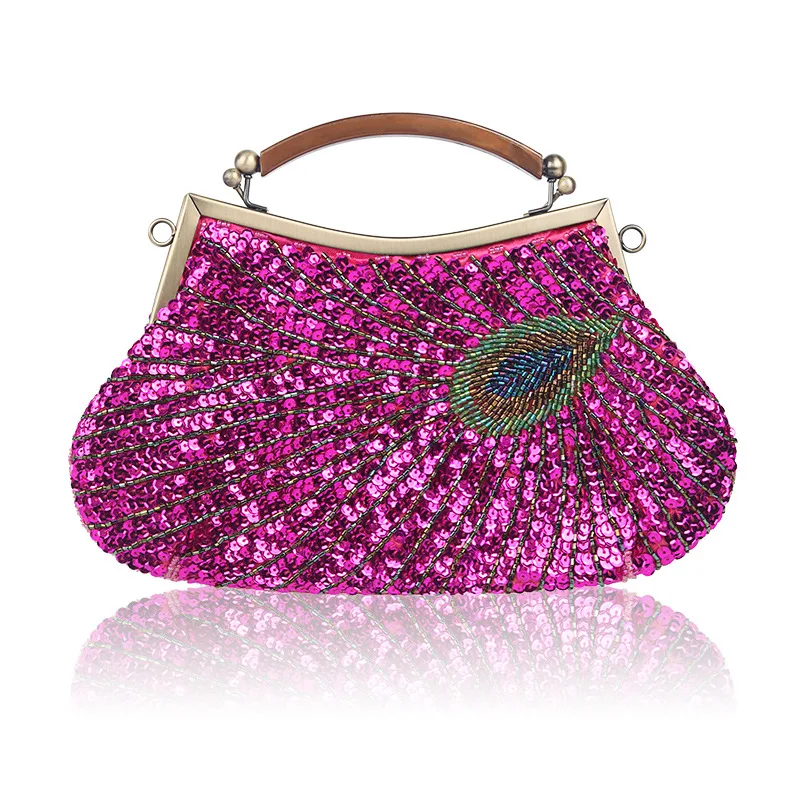 

Fashion Design Dinner Bag Multi Color Embroidered Beaded Piece Handbag For Ladies Luxury High Quality Handbag YGH-162, 4 color