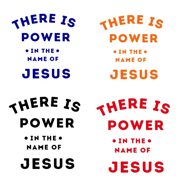 Wondove Christian DTF Heat Transfer DTF Printing Transfer Iron on There Is Power in the Name of Jesus Stickers Designs