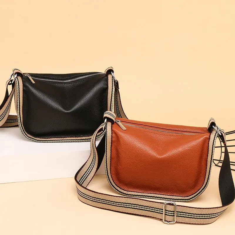 

2021 New Classic Soft PU Leather Fabric Crossbody Bag Water Resistant Ladies Shoulder Bag Women's Messenger Bag
