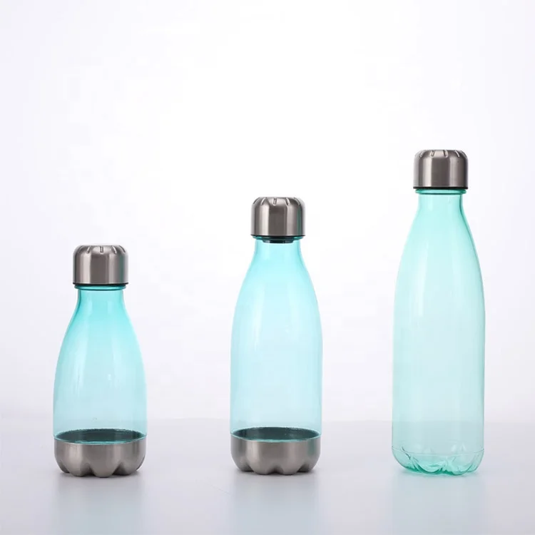 

24oz BPA Free Sport Water Bottles Tritan Reusable Flask with Stainless Steel Leak Proof Twist Off Cap Cola Shape Plastic Bottle, Customized acceptable