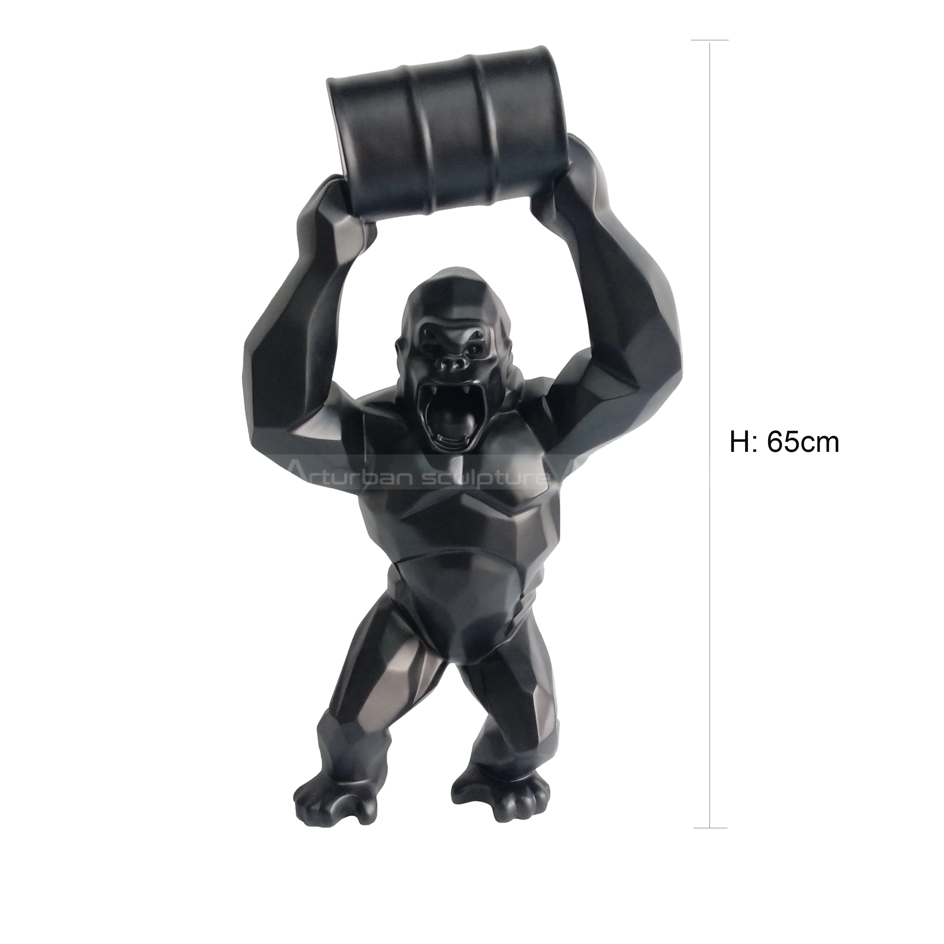 

Hot selling resin crafts living room decoration ornaments king Kong barrel gorilla sculpture