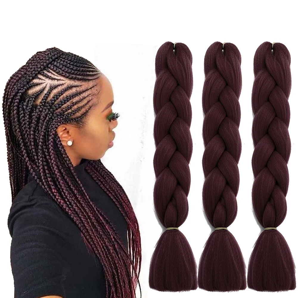 

24inch cheap synthetic Hair Box Braids Jumbo crochet braided pre stretched expression braiding hair hair extension bulk