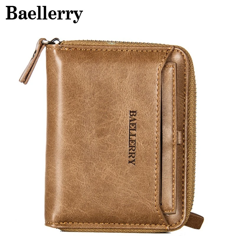 

Men Wallets Leather Purse Male Wallet Zipper Coin Purses